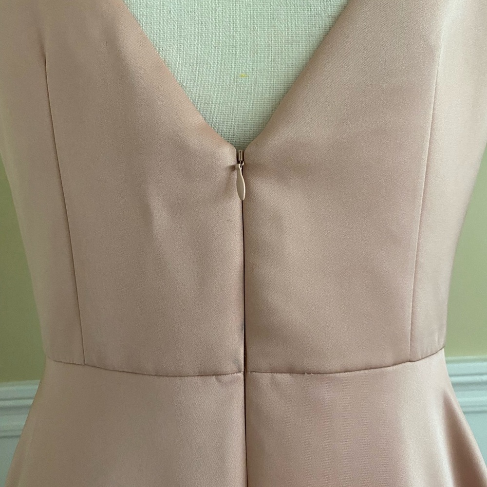 Flor et.al Satin V-neck A Line Gown - Picture 8 of 16
